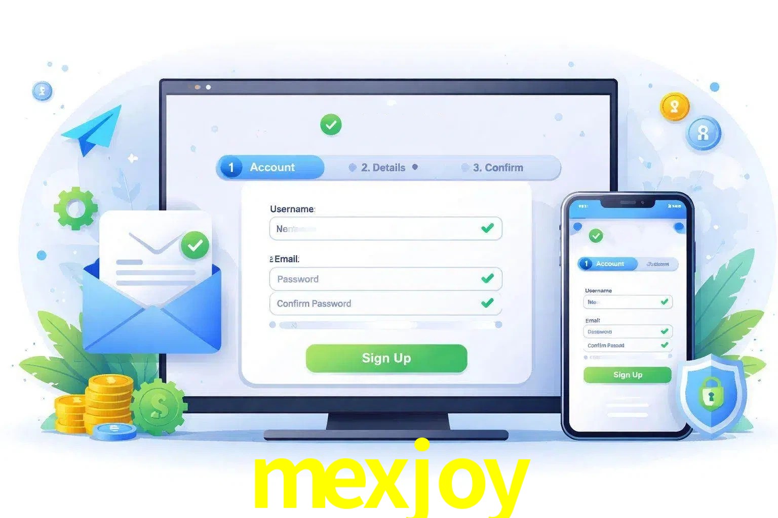 Registro de nuevo usuario y configuración de cuenta mexjoy